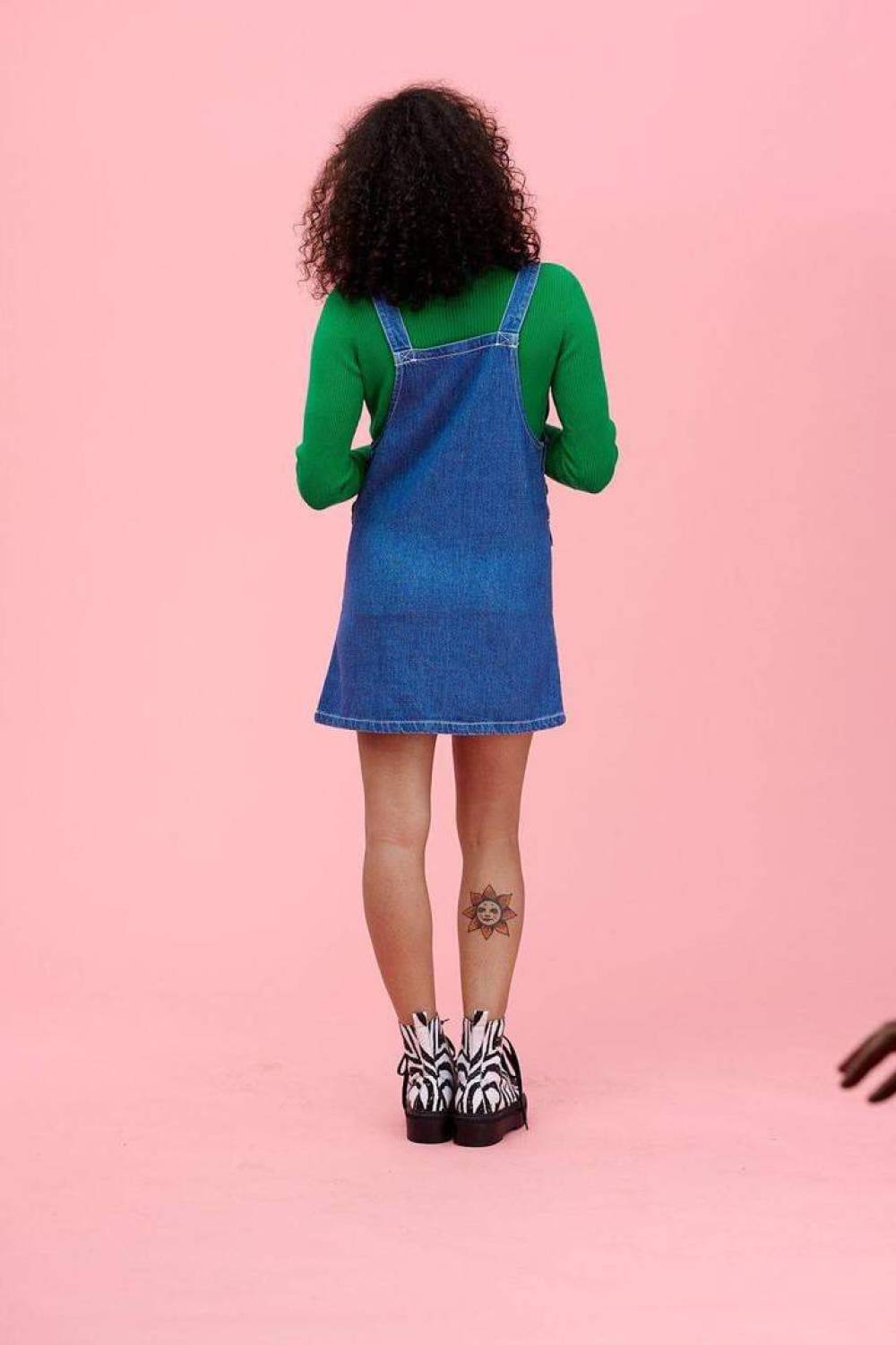 'Organik Mini Pini' Soft Denim Elbise